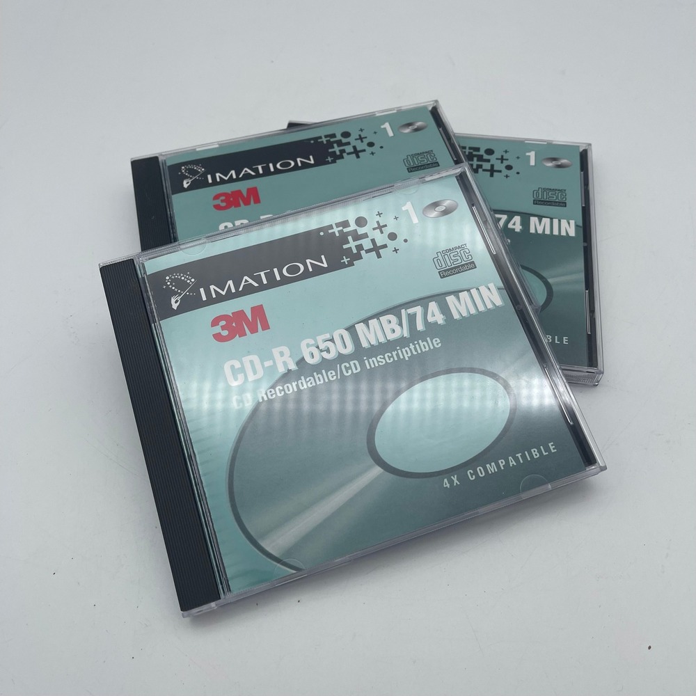 Imation 3M CD-R 650MB 74 Min 4X Blank Recordable Discs Jewel Case Lot of 3 Japan